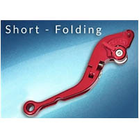 Lever Adjustable Handle Color Red Engraving No Side Brake Style Short folding | ID LBF | RED