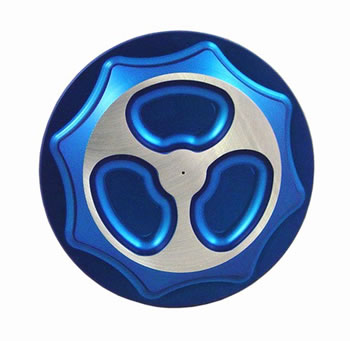 Gas Cap Blue Color Blue Engraving No Style 4 bolts Type Clover | ID A3665BU