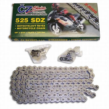 Chain CZ Silver No of links 150 Pitch 525 Sport bike Universal Fitting | ID CZ525150