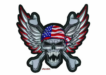 Winged usa skull patch | ID LT30030