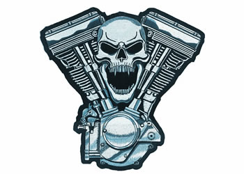 Skull motor 11x11in patch | ID LT30069