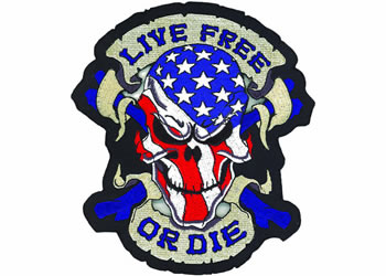 Live free or die usa skull 13x12in patch | ID LT30070