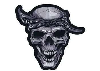 Bandana skull 11x11in patch | ID LT30124