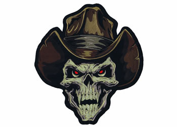 Cowboy skull 11x12in patch | ID LT30173