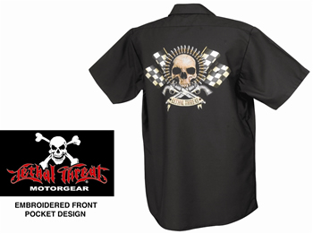 Work Shirt Color Black Size X Large Style Bullet Skull Type Mens | ID WS40304XL