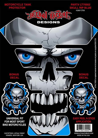 Tank pad Style Skull RIP Blue Universal | ID YSLT70002