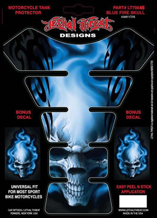 Tank pad Style Blue Fire Skull Universal | ID YSLT70045