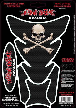 Tank pad Style Carbon fiber Skull N Bones Universal | ID YSLT70102