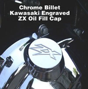 ZX14 Chrome Billet Oil Fill Cap ZX Engraved | ID 865