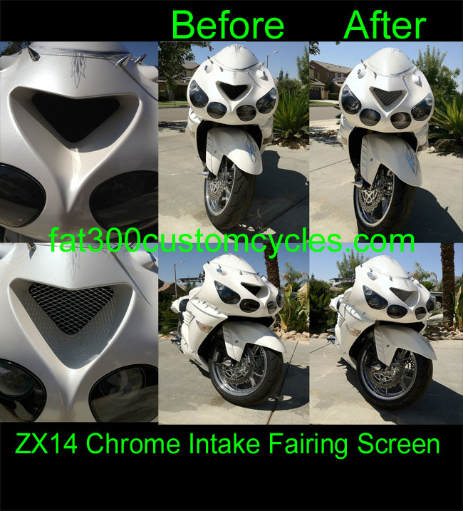 2012-2018 ZX14R Ninja 13pc NEP Chrome Fairing Grilles Screens Vents ZX14 ZX 14 