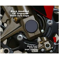 Billet Front Axle Cover Kit Black Anodized ZX Engraved | ID 938