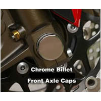Billet Front Axle Cover Kit Chrome ZX Engraved | ID 939